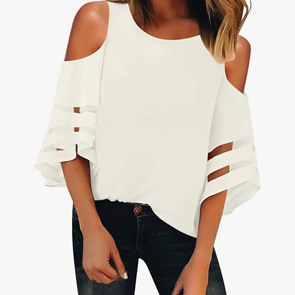 Beautiful woman v neck blouse - Picture 3 of 4